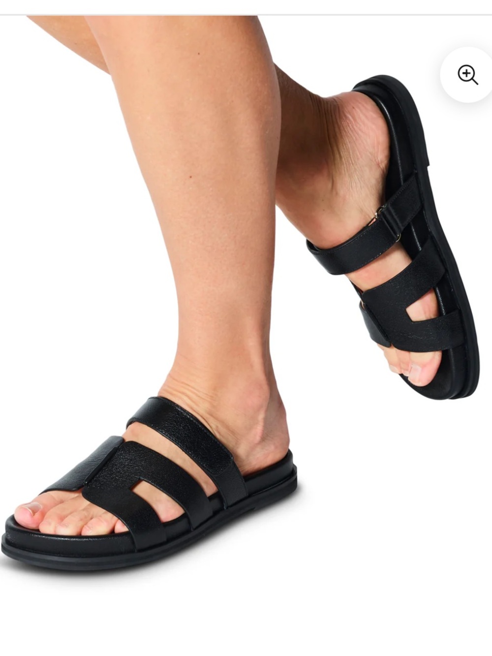 Bibi Lou Black Mindy Cutout Slide Sandals Size 6